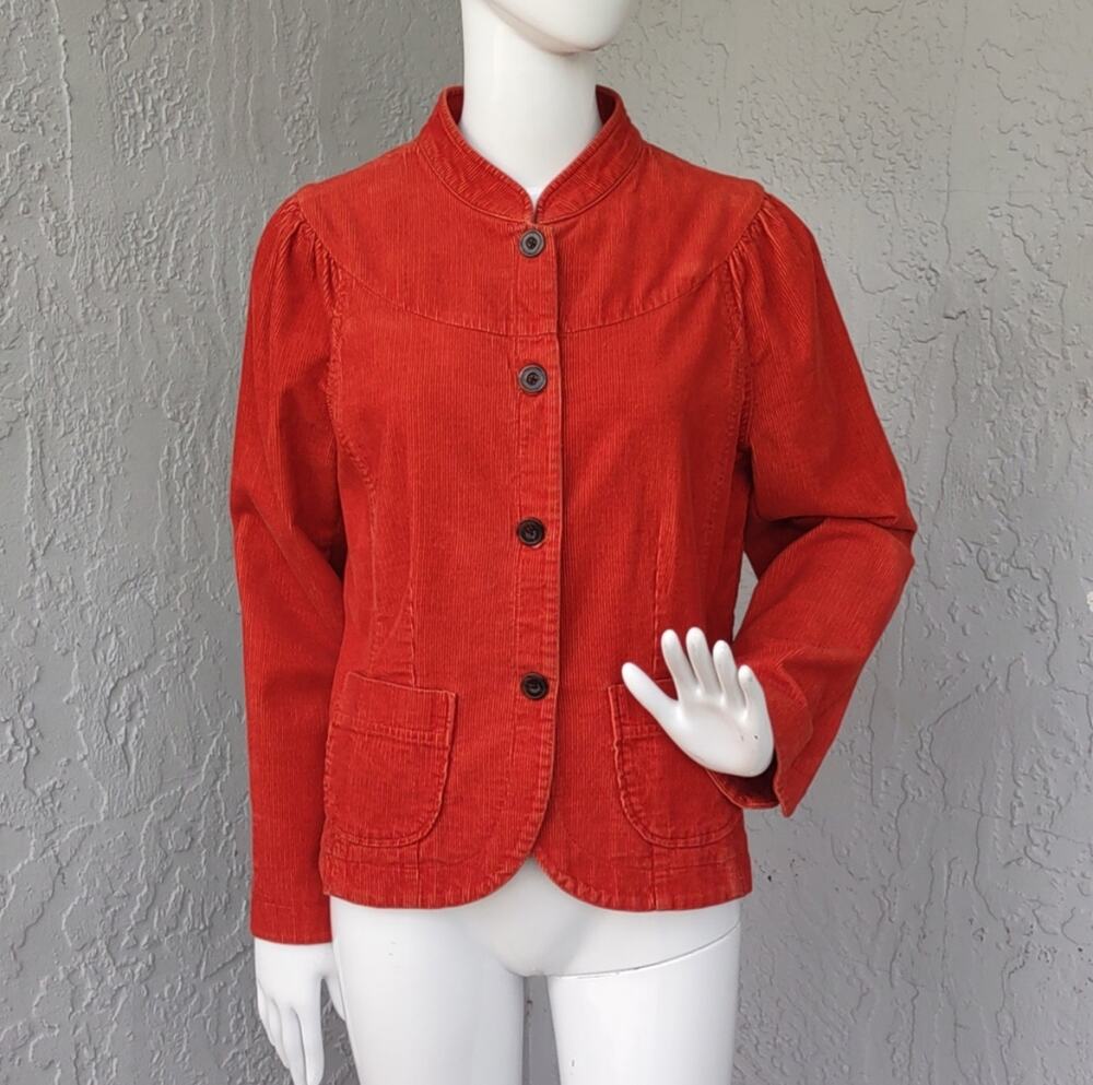 Willi Smith red/orange corduroy cotton vintage blazer suit jacket sz M